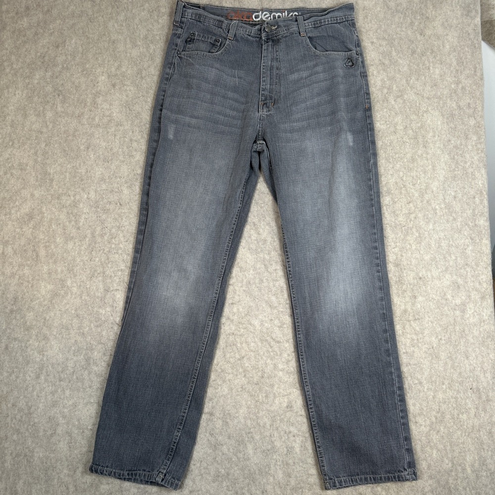 Akademiks Jeans Mens 36 Gray Straight‎ Leg Relaxed Fit Denim Pants Everyday